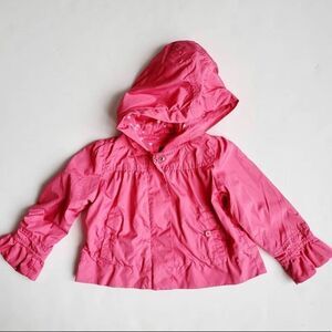 BabyGap pink bell sleeve hooded light jacket GUC 3